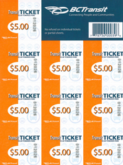 FVX Single Fare Transit Tickets (Sheet of 10) - $45.00